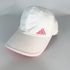 Adidas Adjustable Strapback Hat Baseball Cap Women White Pink